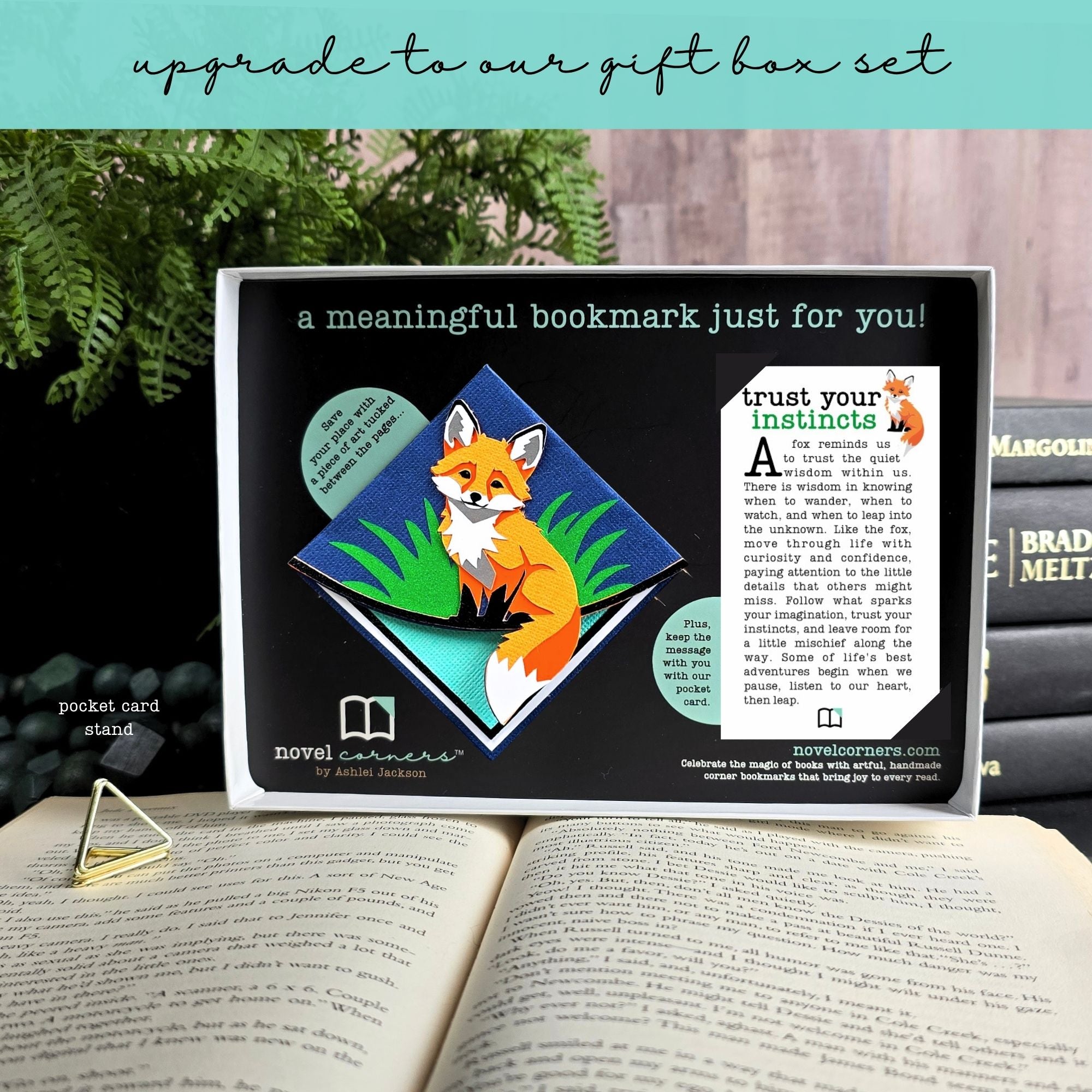 Quiet Fox Deluxe Handmade Corner Bookmark
