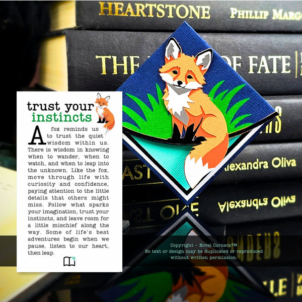 Quiet Fox Deluxe Handmade Corner Bookmark