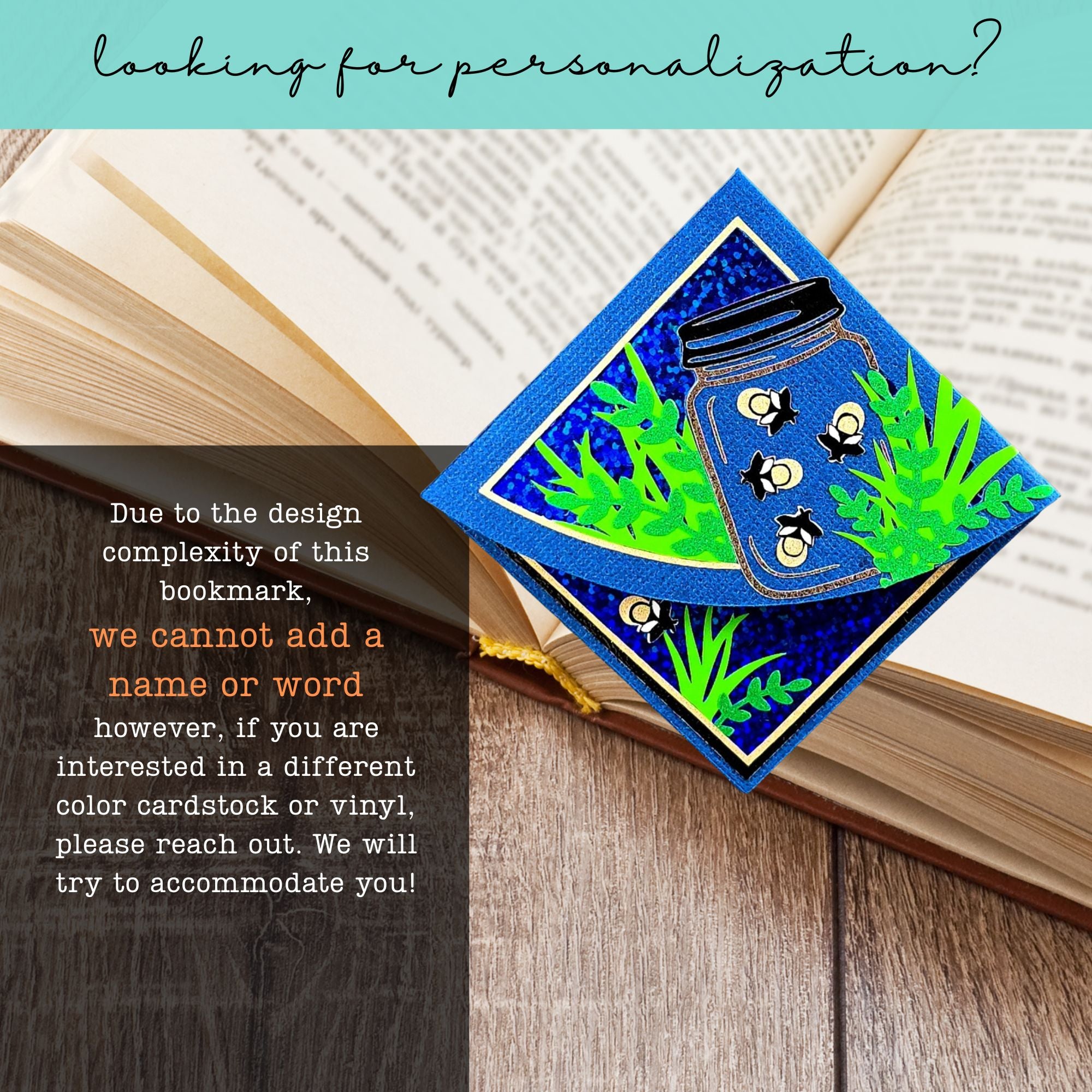 Jar of Fireflies Deluxe Corner Bookmark