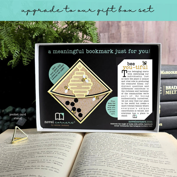 Bee Beehive Signature Corner Bookmark