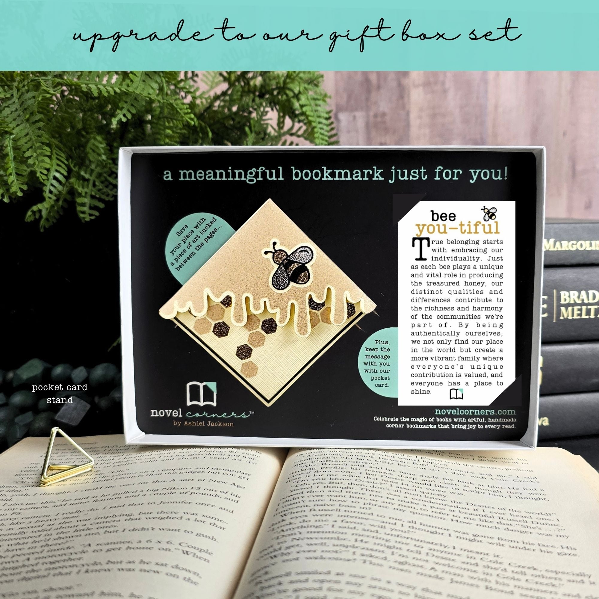 Bee Honey Drip Signature Corner Bookmark