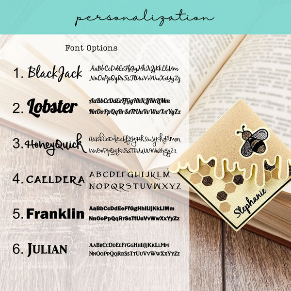 Bee Honey Drip Signature Corner Bookmark