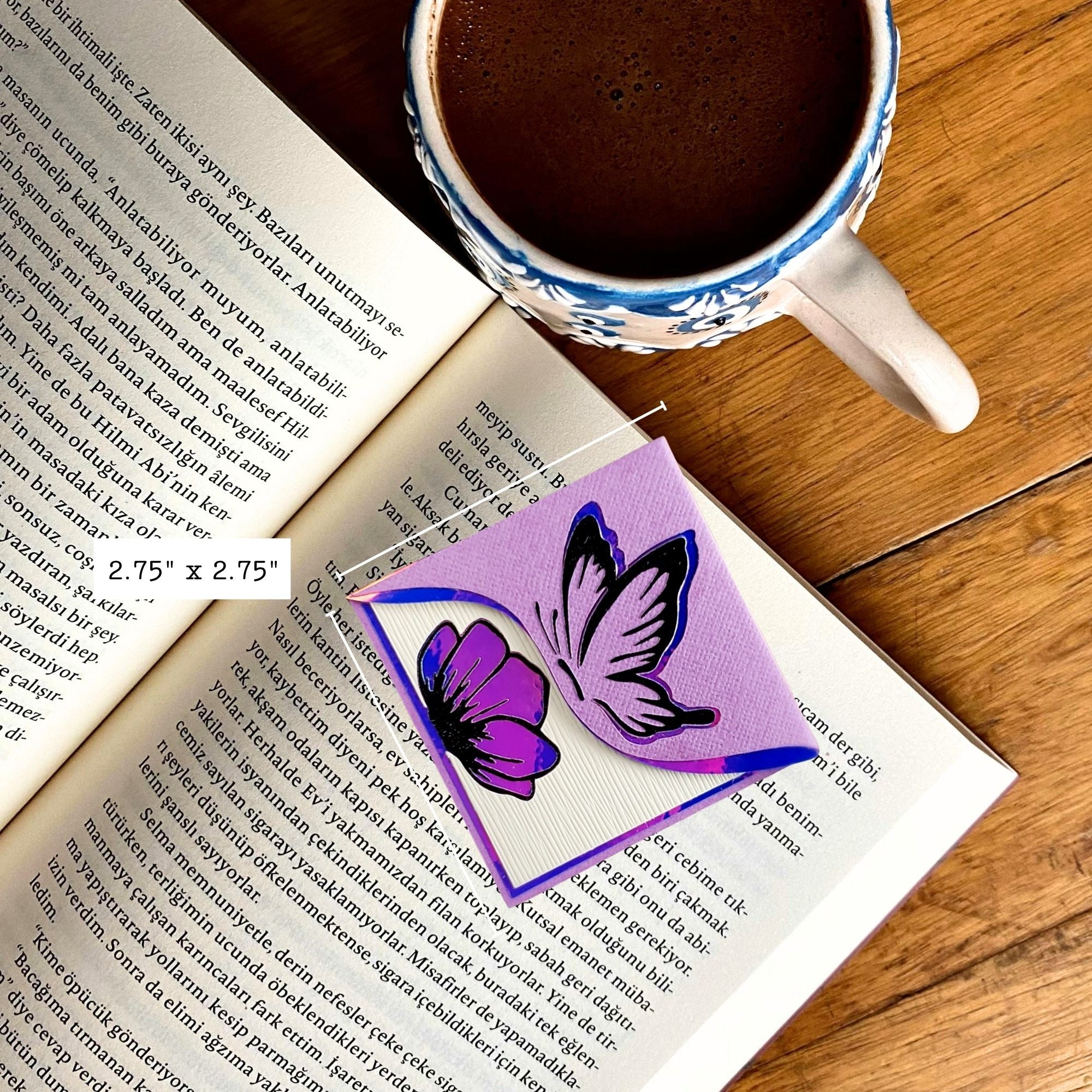 Butterfly Poppy Signature Corner Bookmark