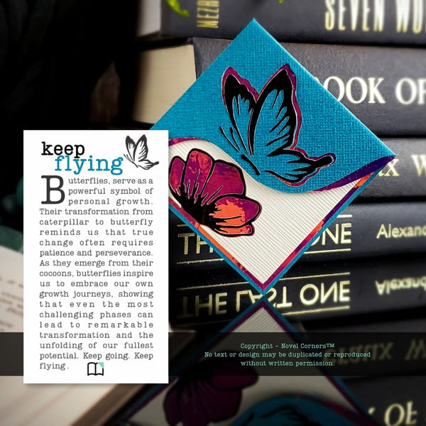 Butterfly Poppy Signature Corner Bookmark