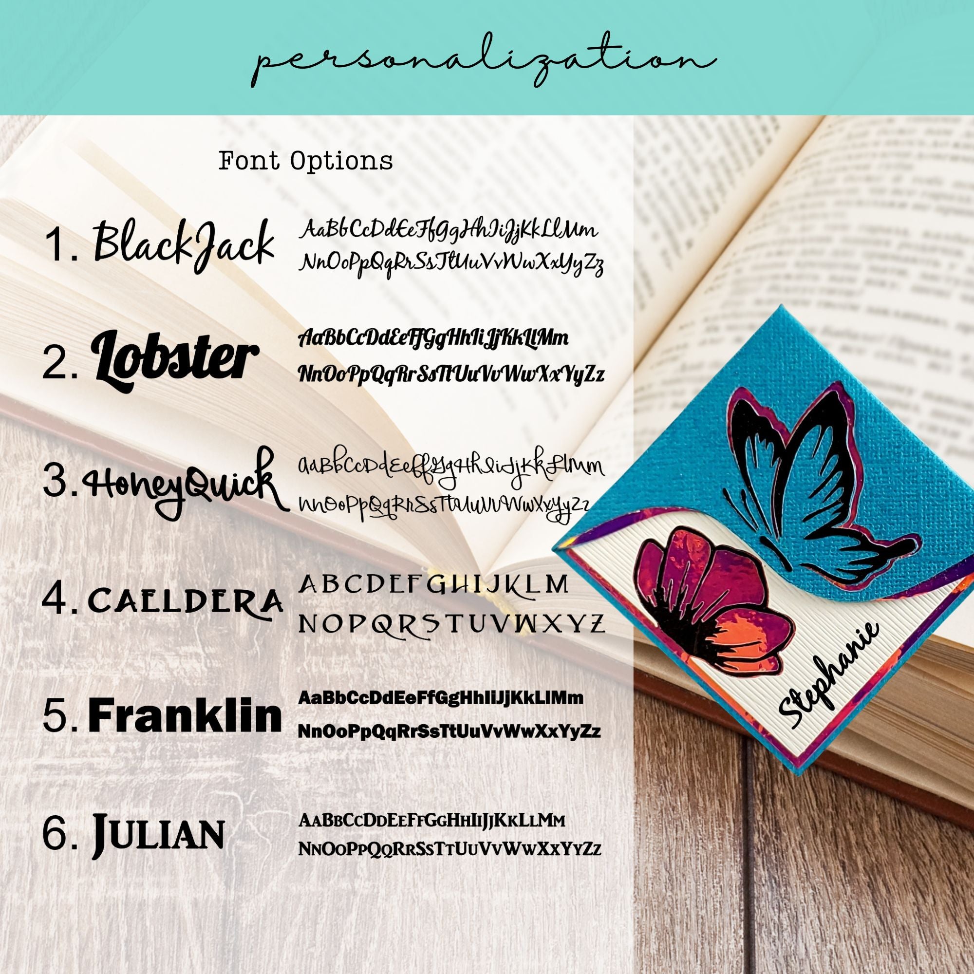 Butterfly Poppy Signature Corner Bookmark