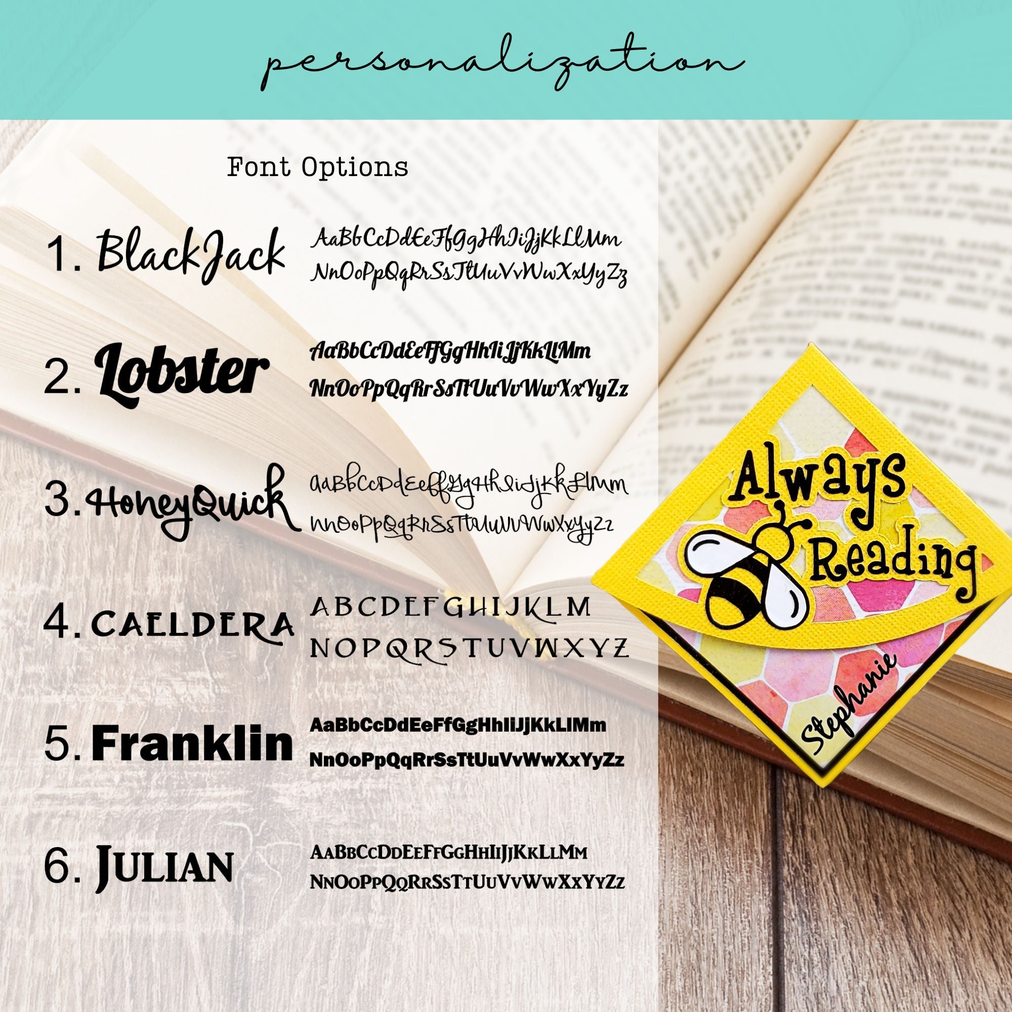 Always Bee Reading Signature Corner Bookmark