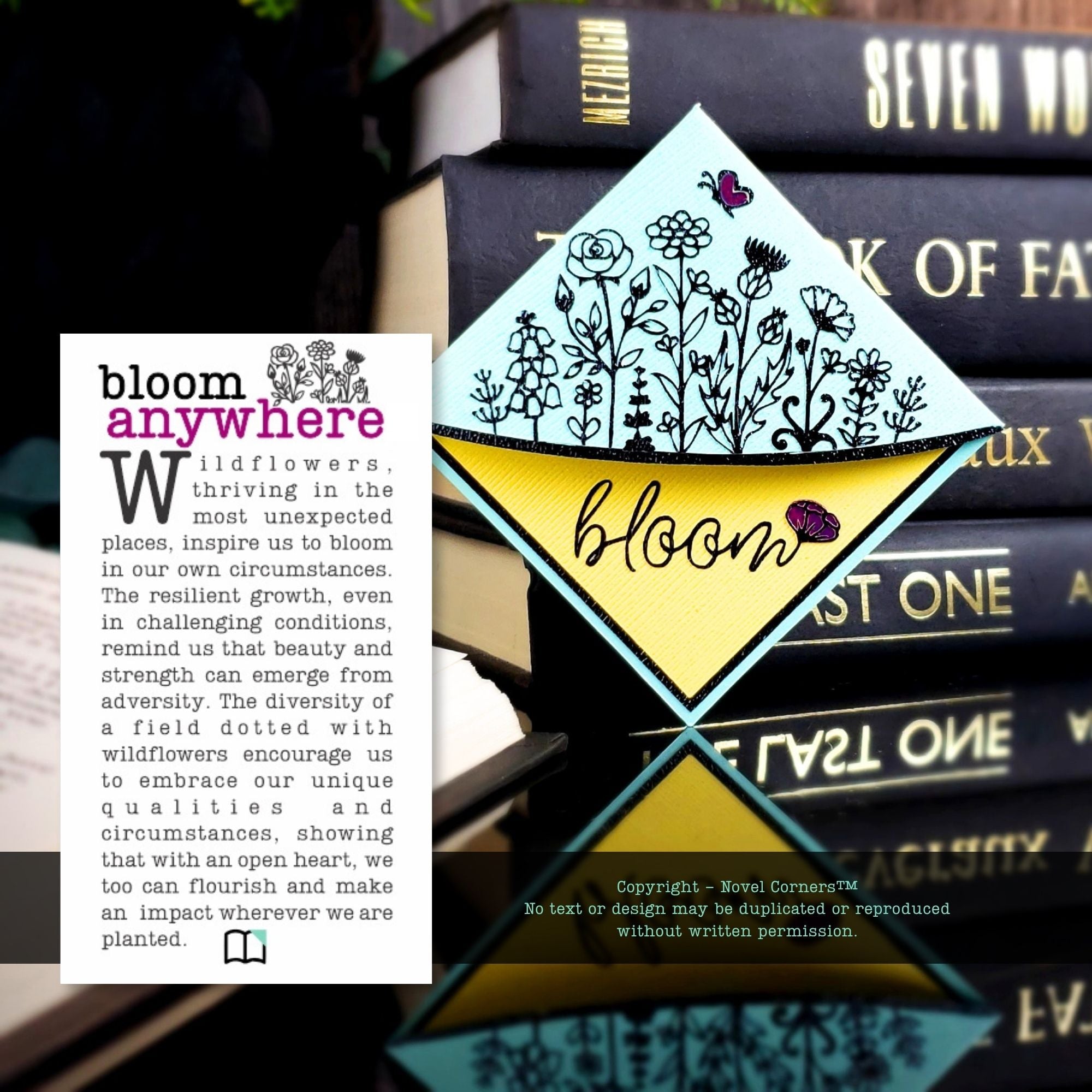 Blooming Wildflowers Signature Corner Bookmark