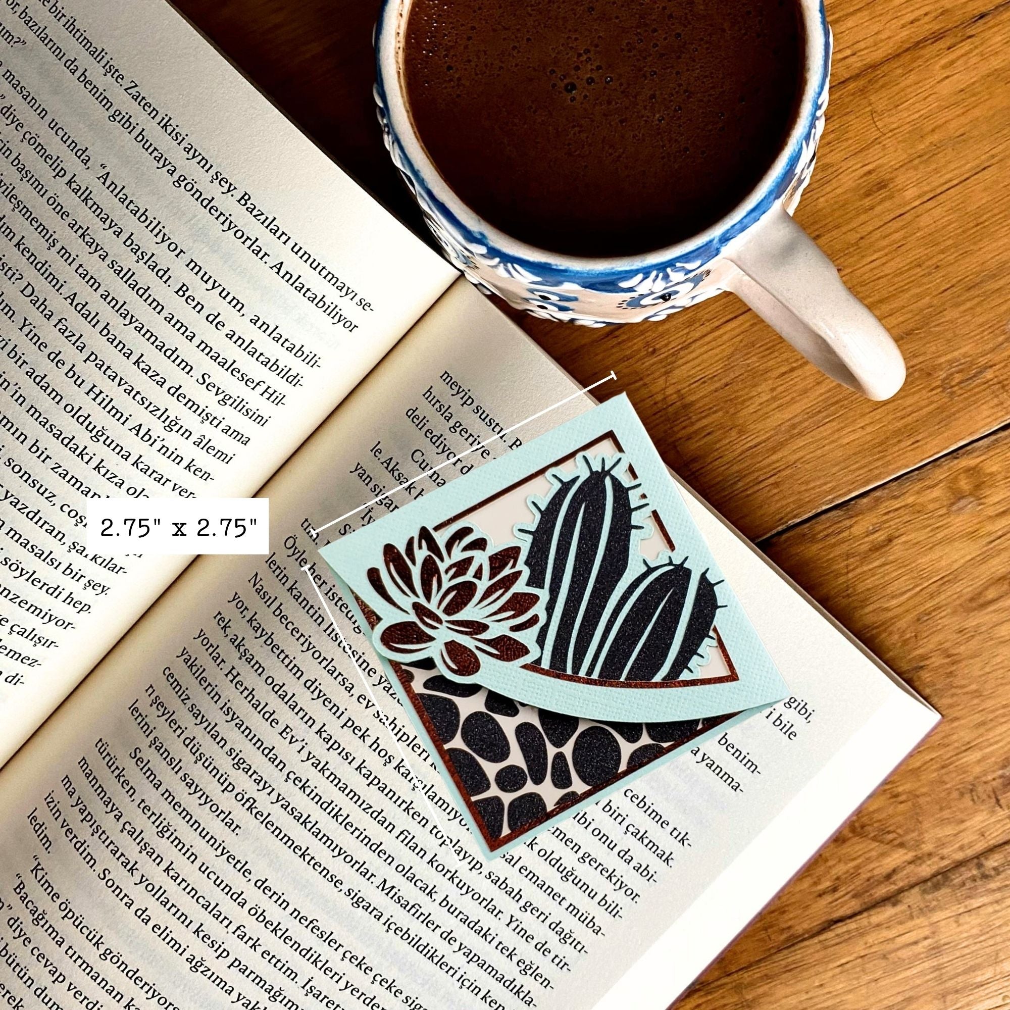 Cactus Succulent Signature Corner Bookmark