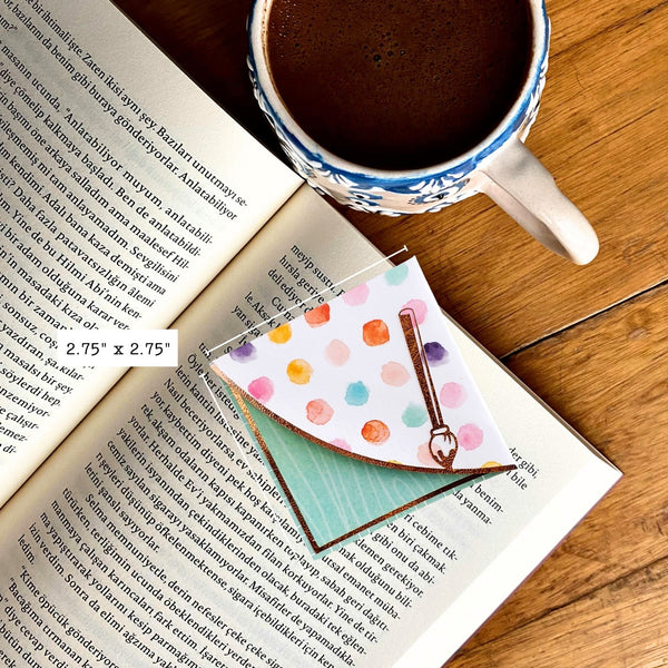 Paintbrush Artist Signature Corner Bookmark