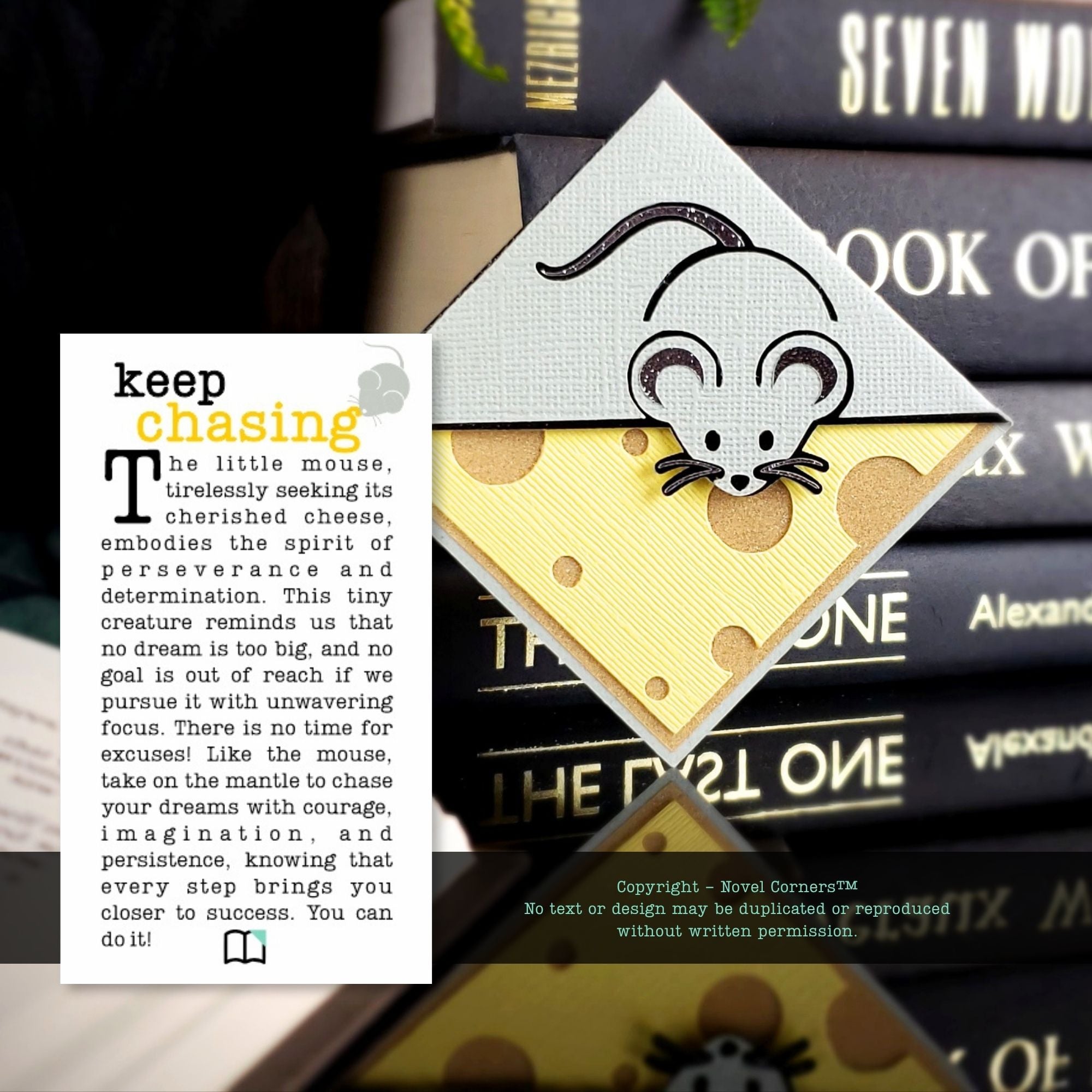 Mouse Cheese Signature Corner Bookmark