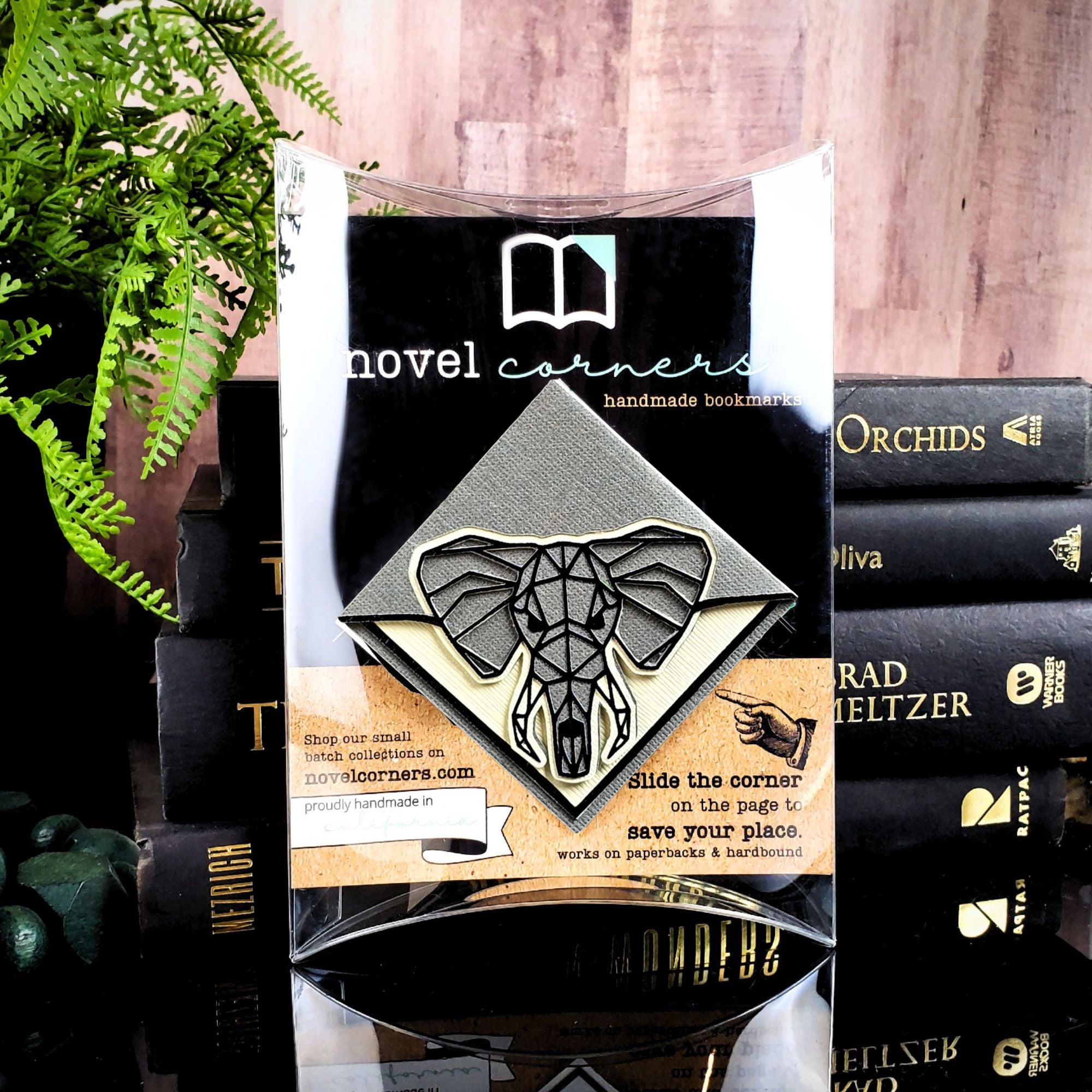 Geo Elephant Signature Corner Bookmark