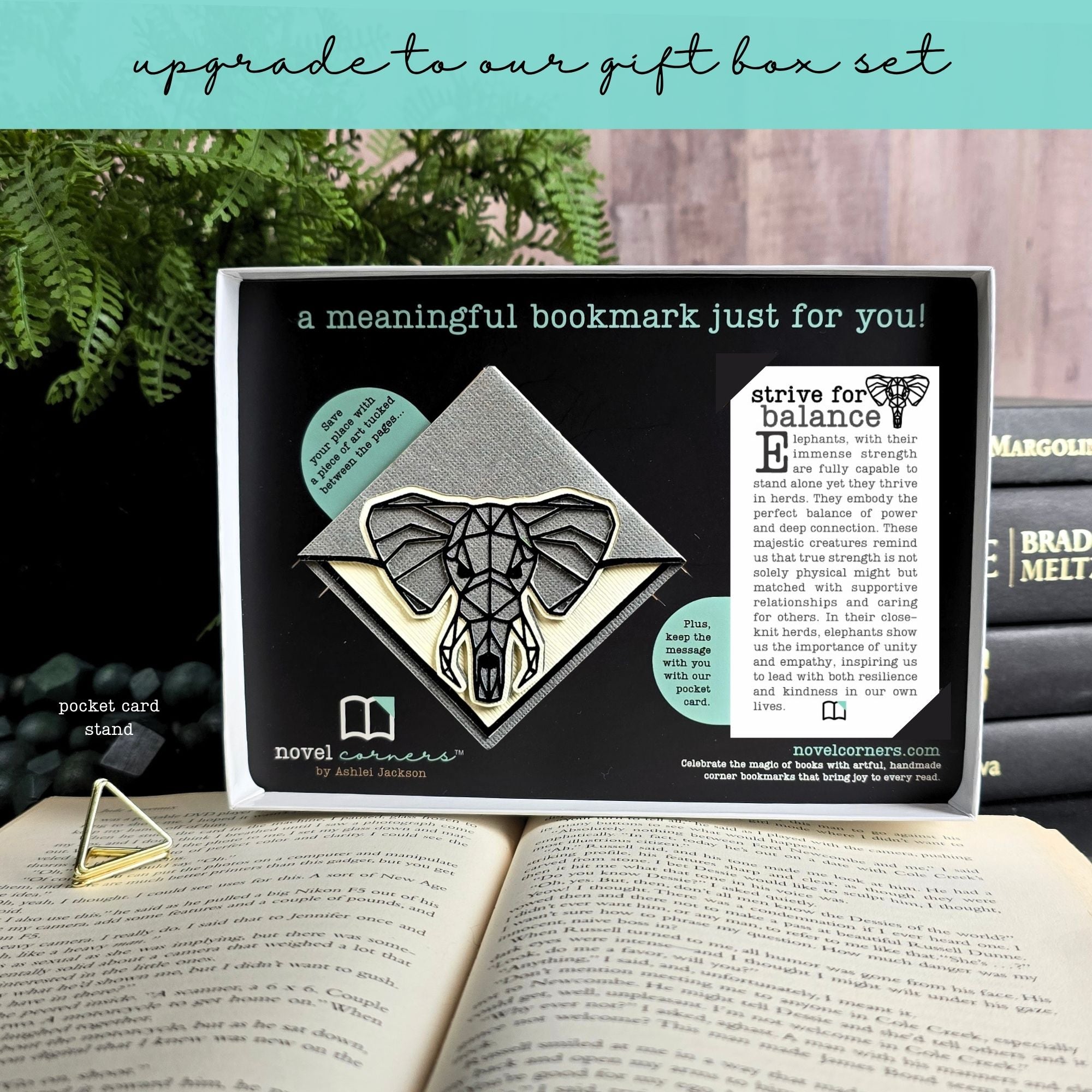 Geo Elephant Signature Corner Bookmark