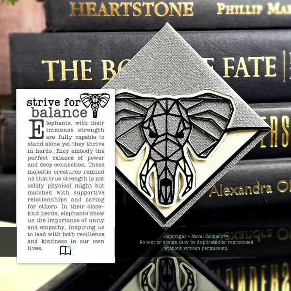 Geo Elephant Signature Corner Bookmark