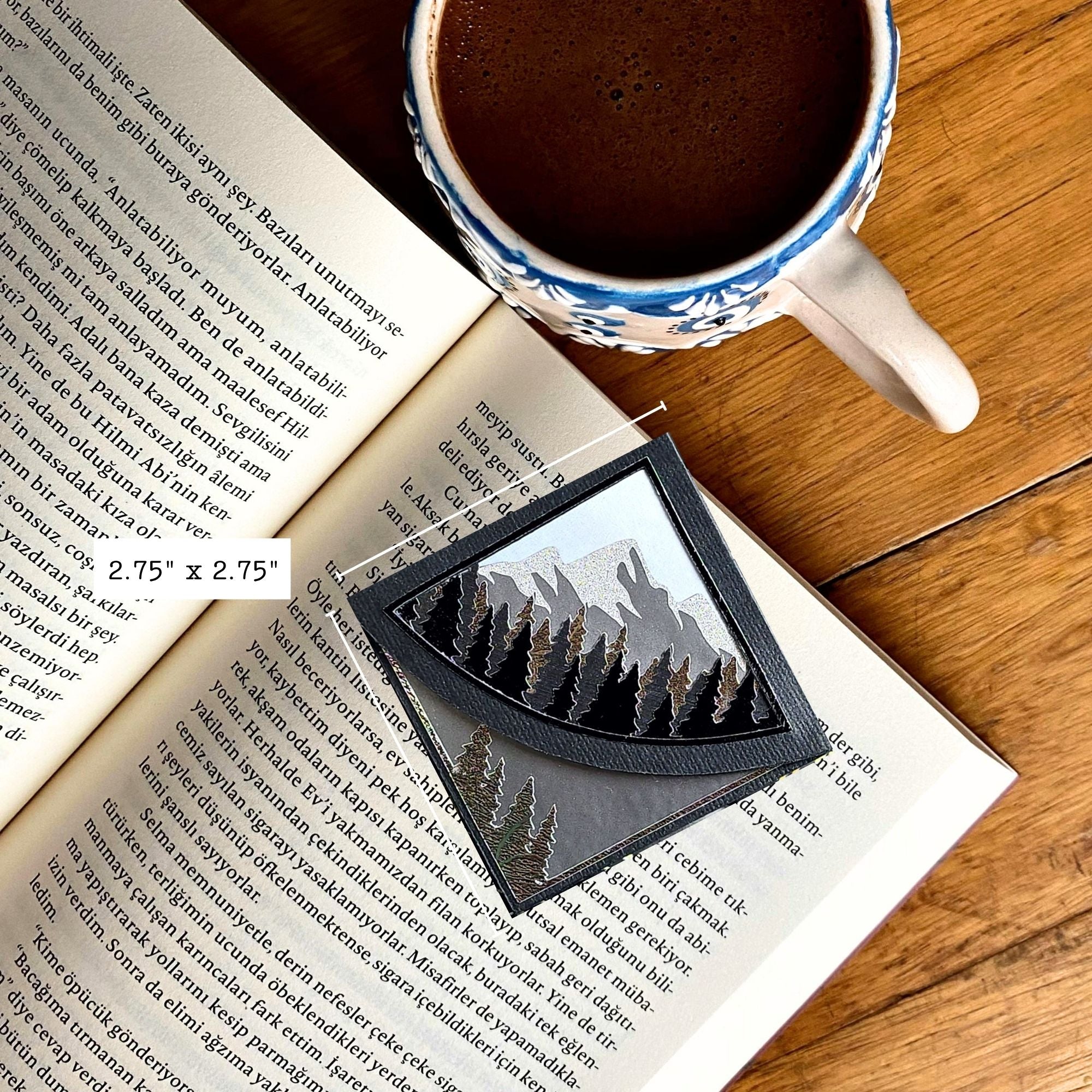 Mountain Treeline Deluxe Corner Bookmark