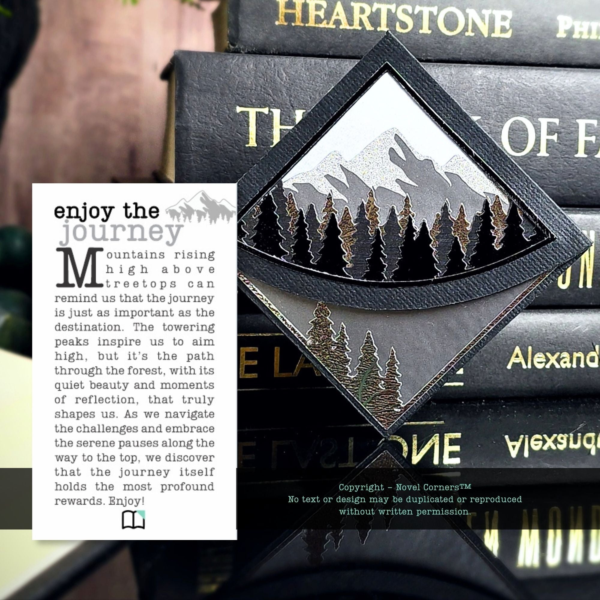 Mountain Treeline Deluxe Corner Bookmark