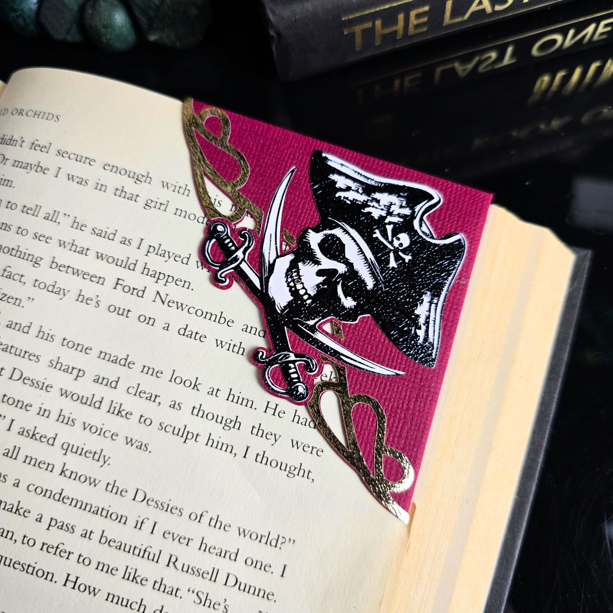 Pirate Crossbones Deluxe Handmade Corner Bookmark