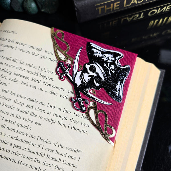 Pirate Crossbones Deluxe Handmade Corner Bookmark