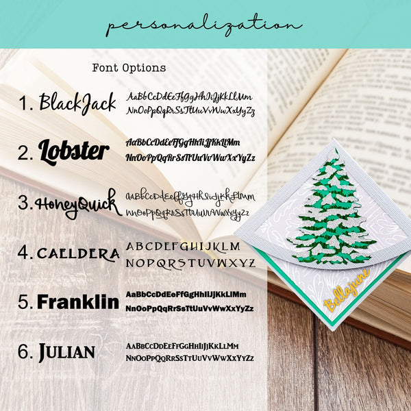 Snowy Tree Signature Corner Bookmark
