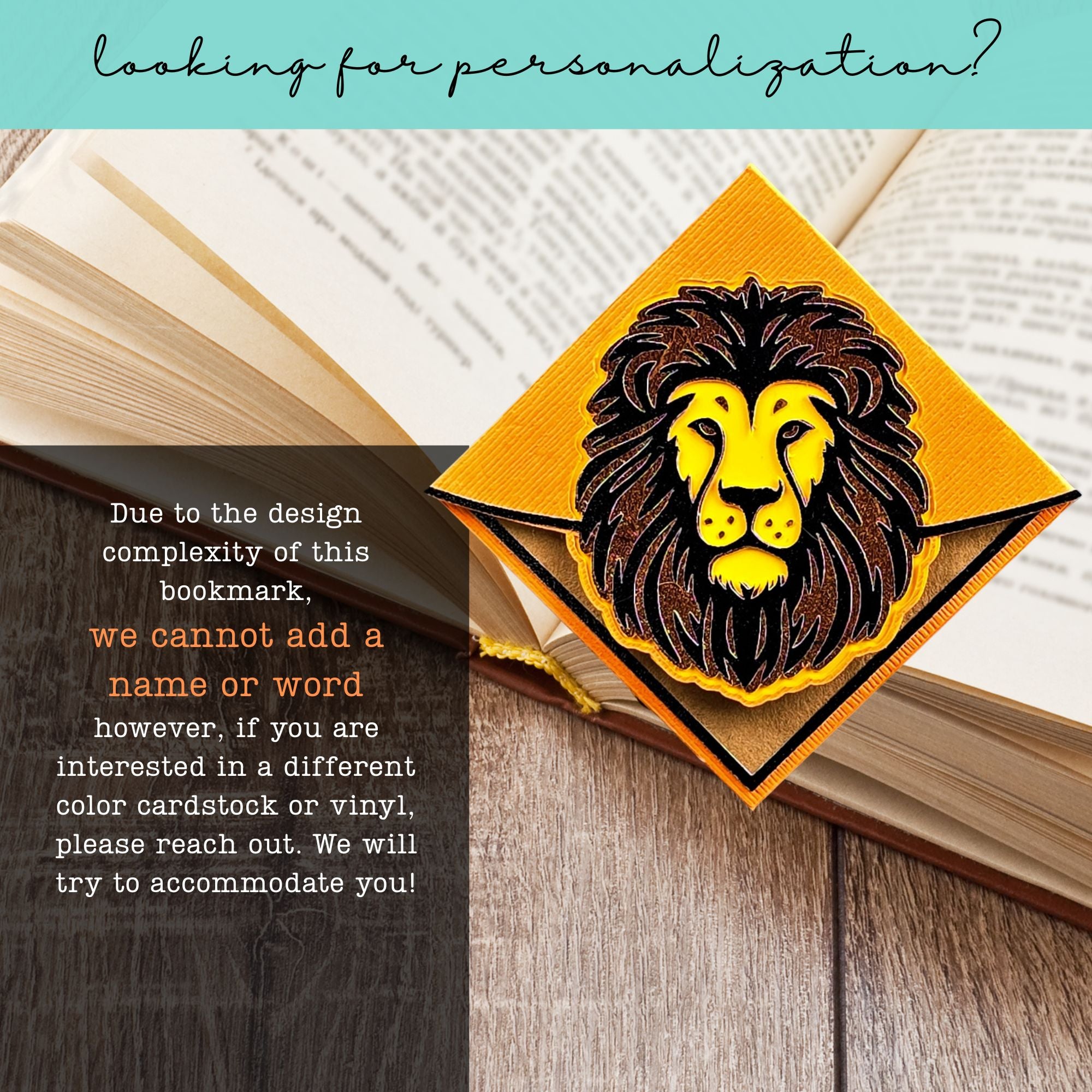 Regal Lion Signature Corner Bookmark