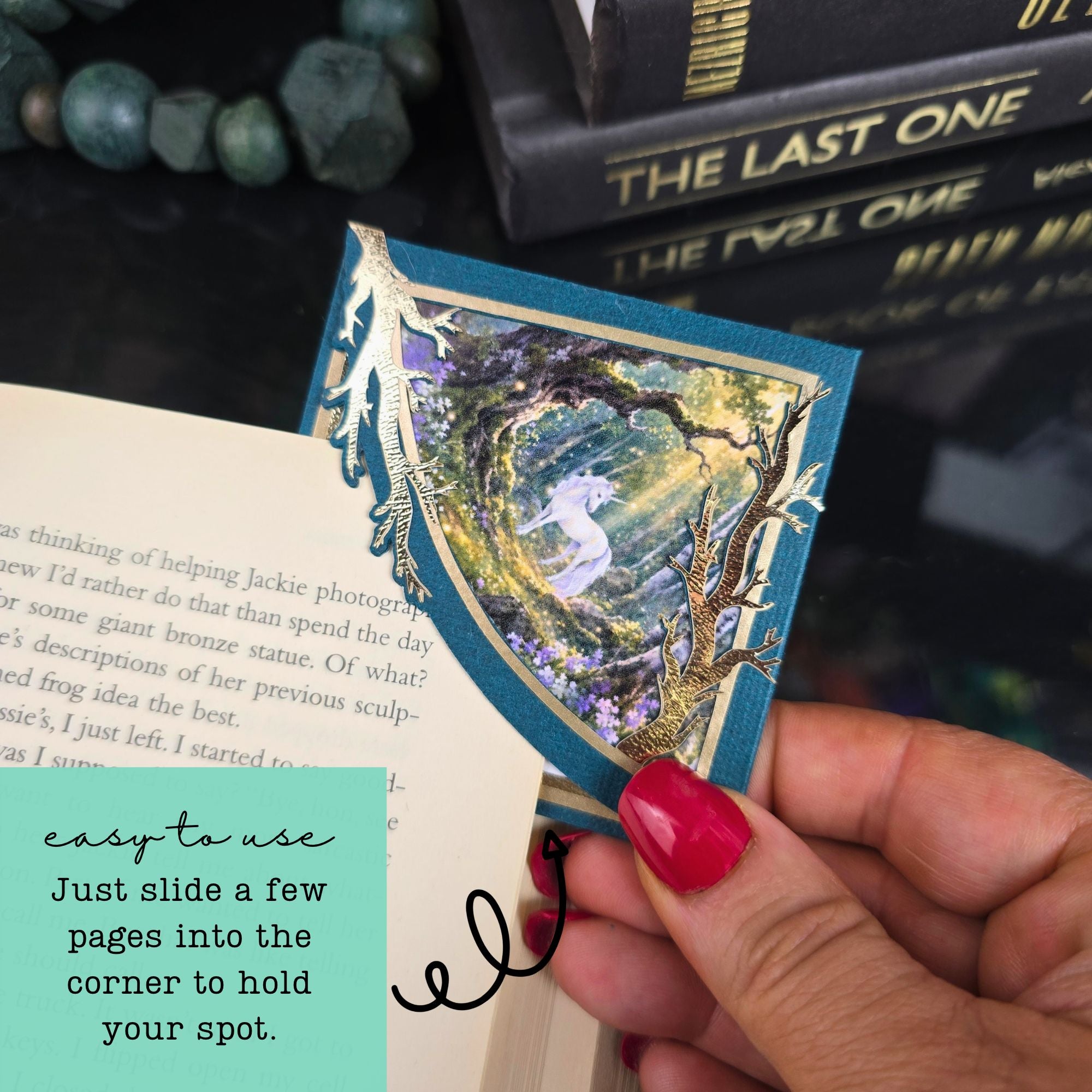 Woodland Unicorn Deluxe Corner Bookmark