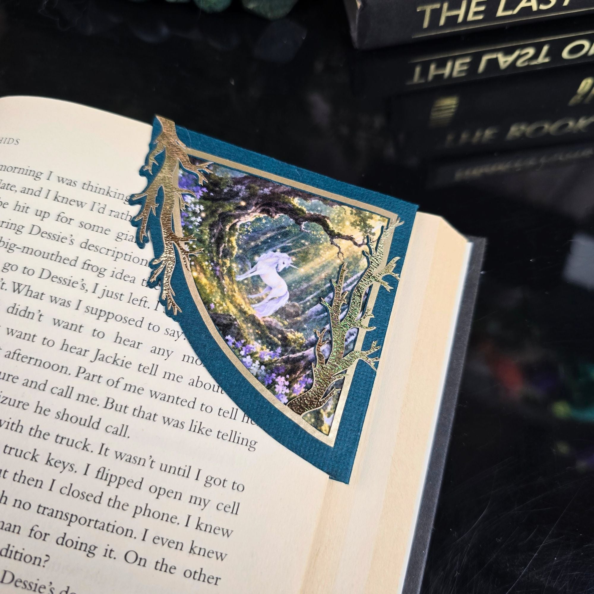 Woodland Unicorn Deluxe Corner Bookmark