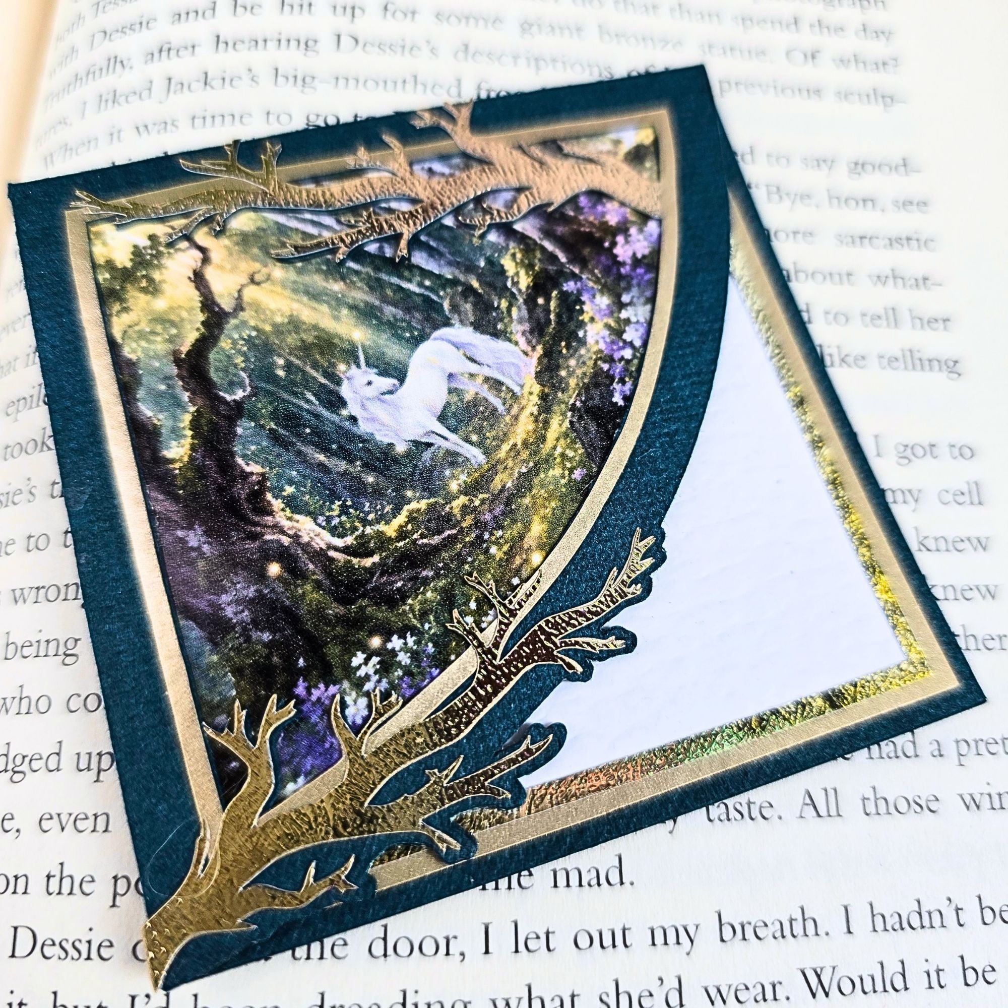 Woodland Unicorn Deluxe Corner Bookmark