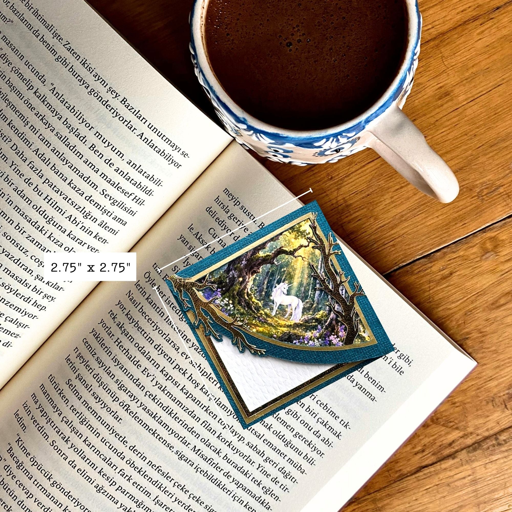 Woodland Unicorn Deluxe Corner Bookmark