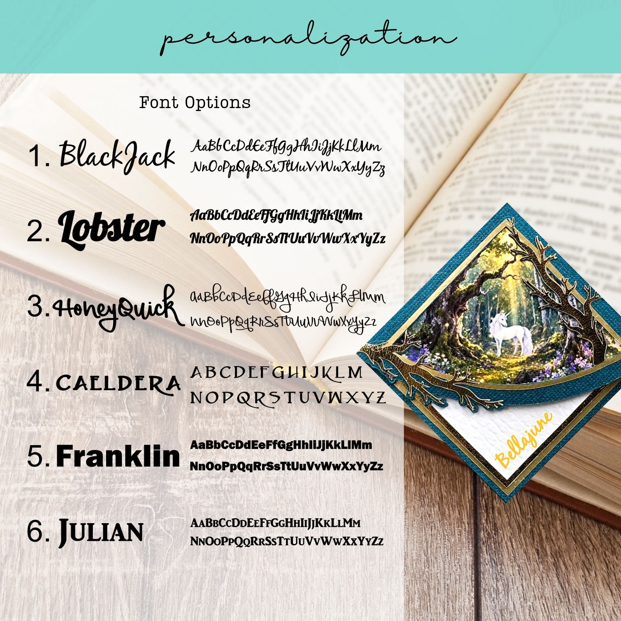 Woodland Unicorn Deluxe Corner Bookmark