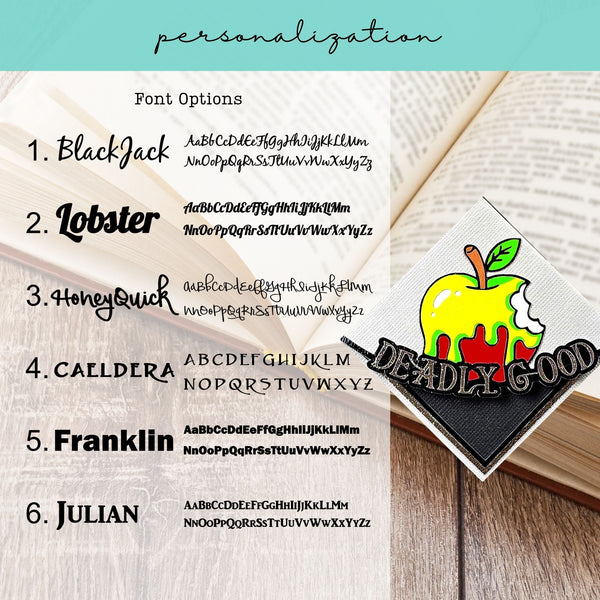Deadly Apple Deluxe Handmade Corner Bookmark