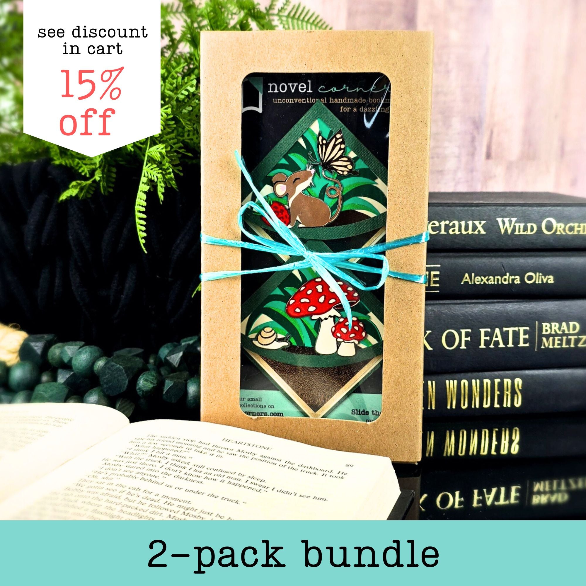 Forest Friends 2-pack Deluxe Corner Bookmark Bundle Set