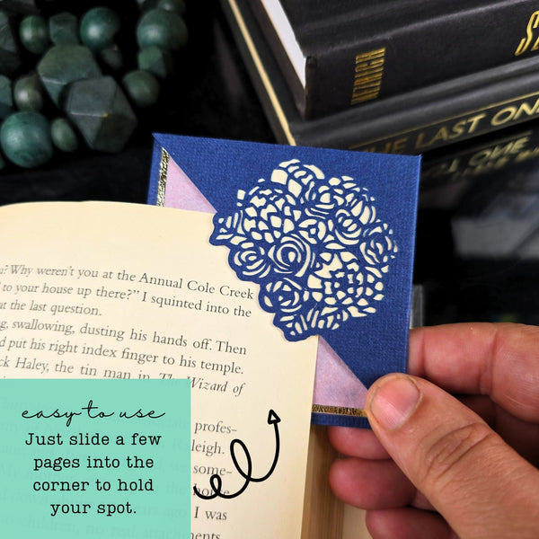 Peony Flower Bouquet Signature Corner Bookmark
