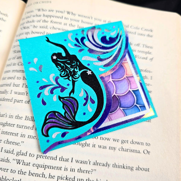 Mermaid Waves Deluxe Corner Bookmark