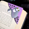 Kitty Among the Flowers Purple Signature Corner Bookmark