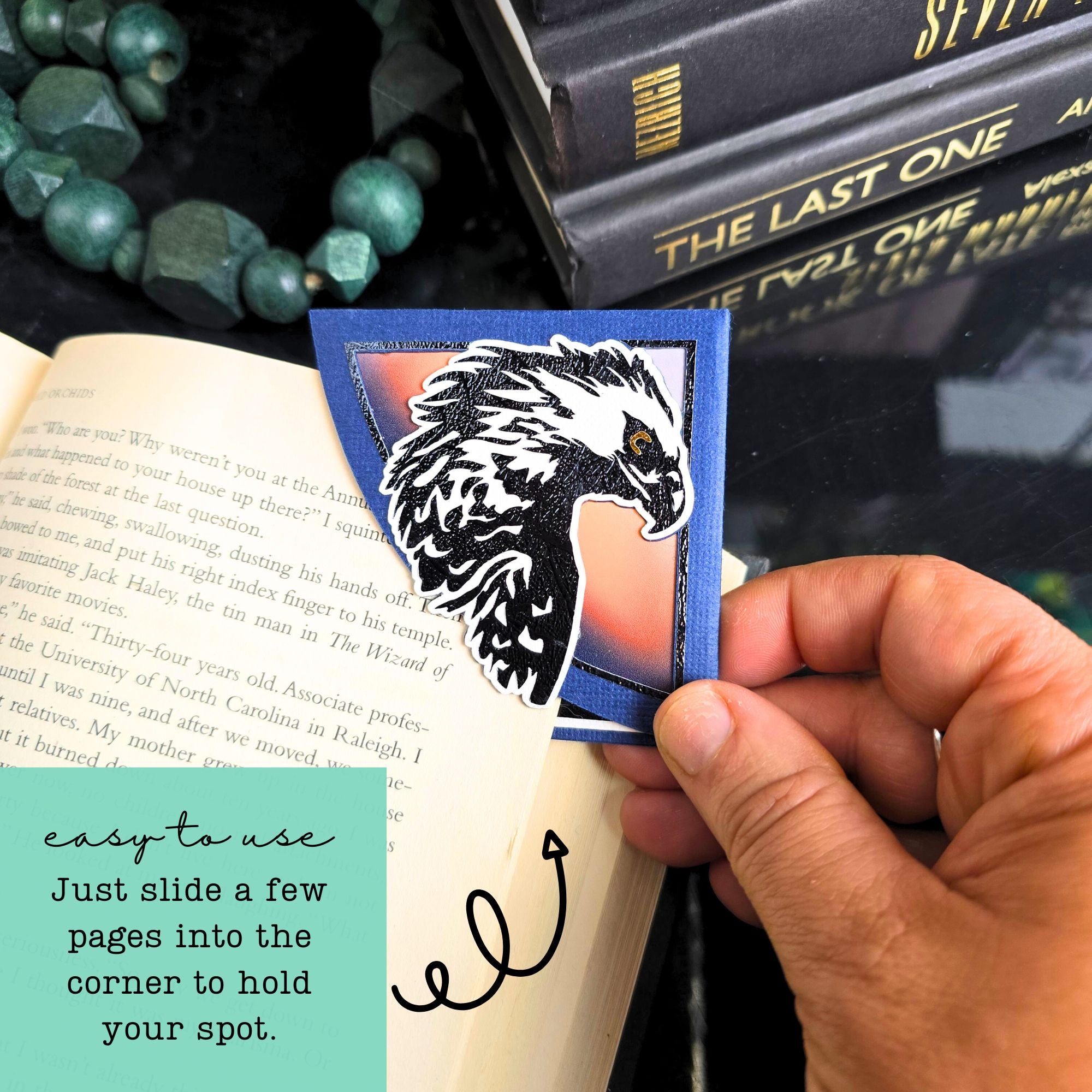 Patriotic Eagle Signature Handmade Corner Bookmark