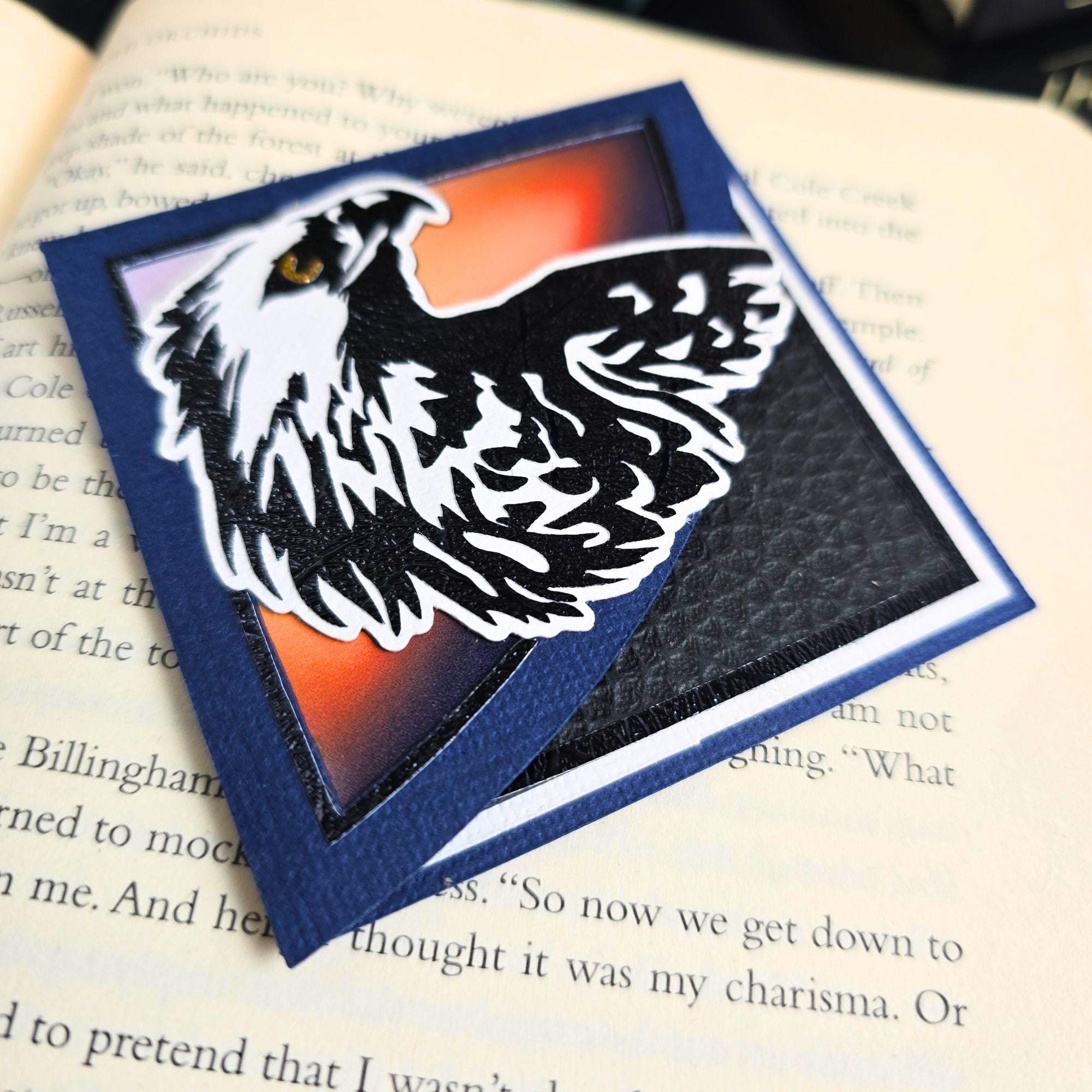 Patriotic Eagle Signature Handmade Corner Bookmark