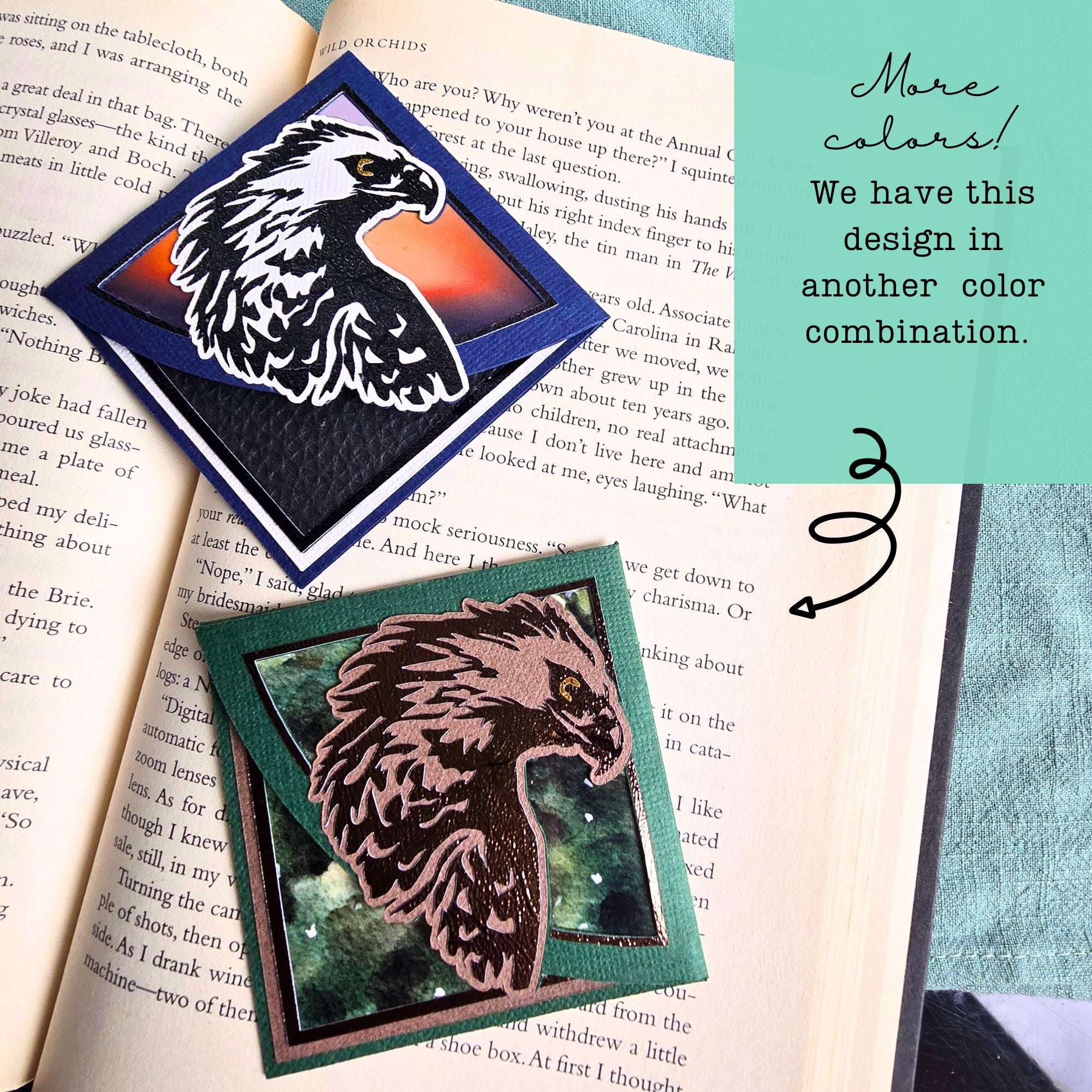 Patriotic Eagle Signature Handmade Corner Bookmark