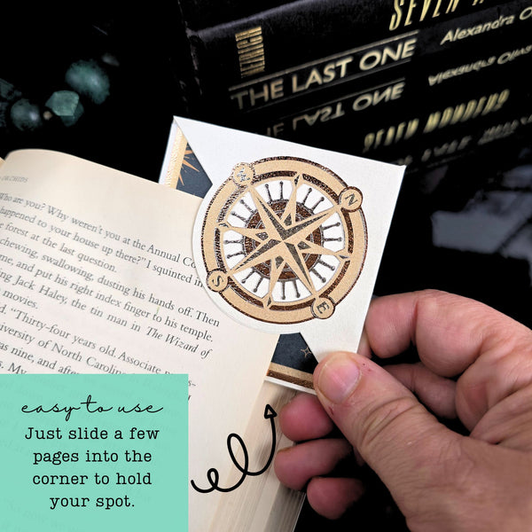 Delicate Compass Signature Corner Bookmark