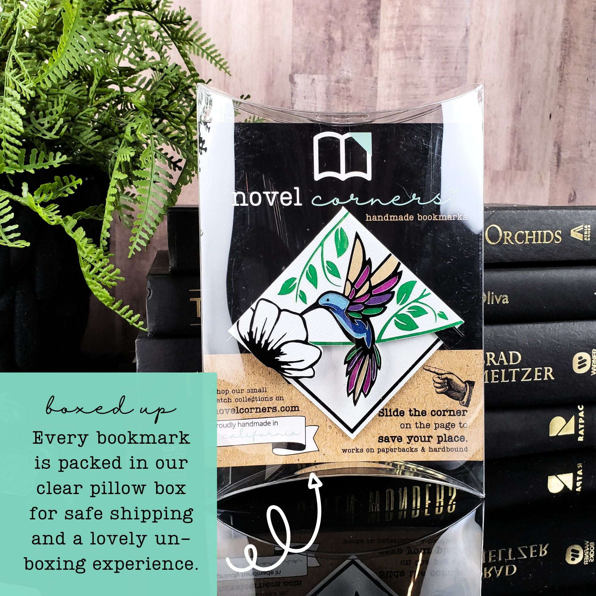 Stained Glass Roses Deluxe Handmade Corner Bookmark