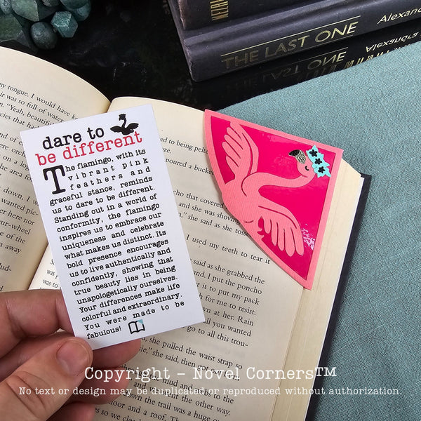 Dare to Be Different Flamingo Signature Bookmark + Card Gift Set