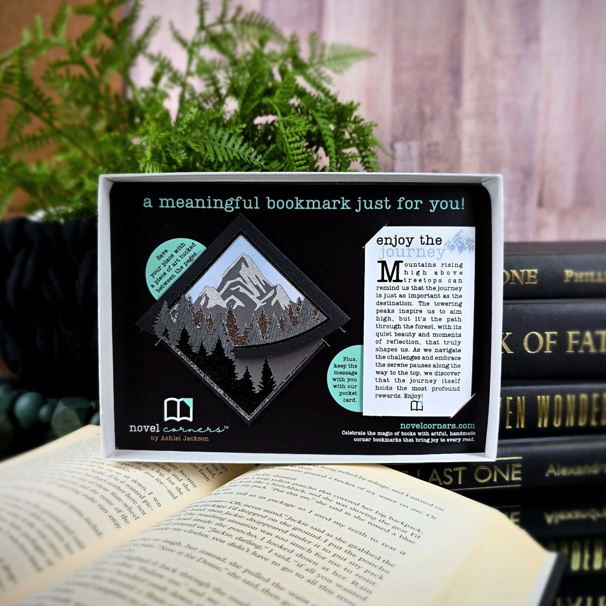 Enjoy the Journey Mountain Deluxe Bookmark + Card Gift Set