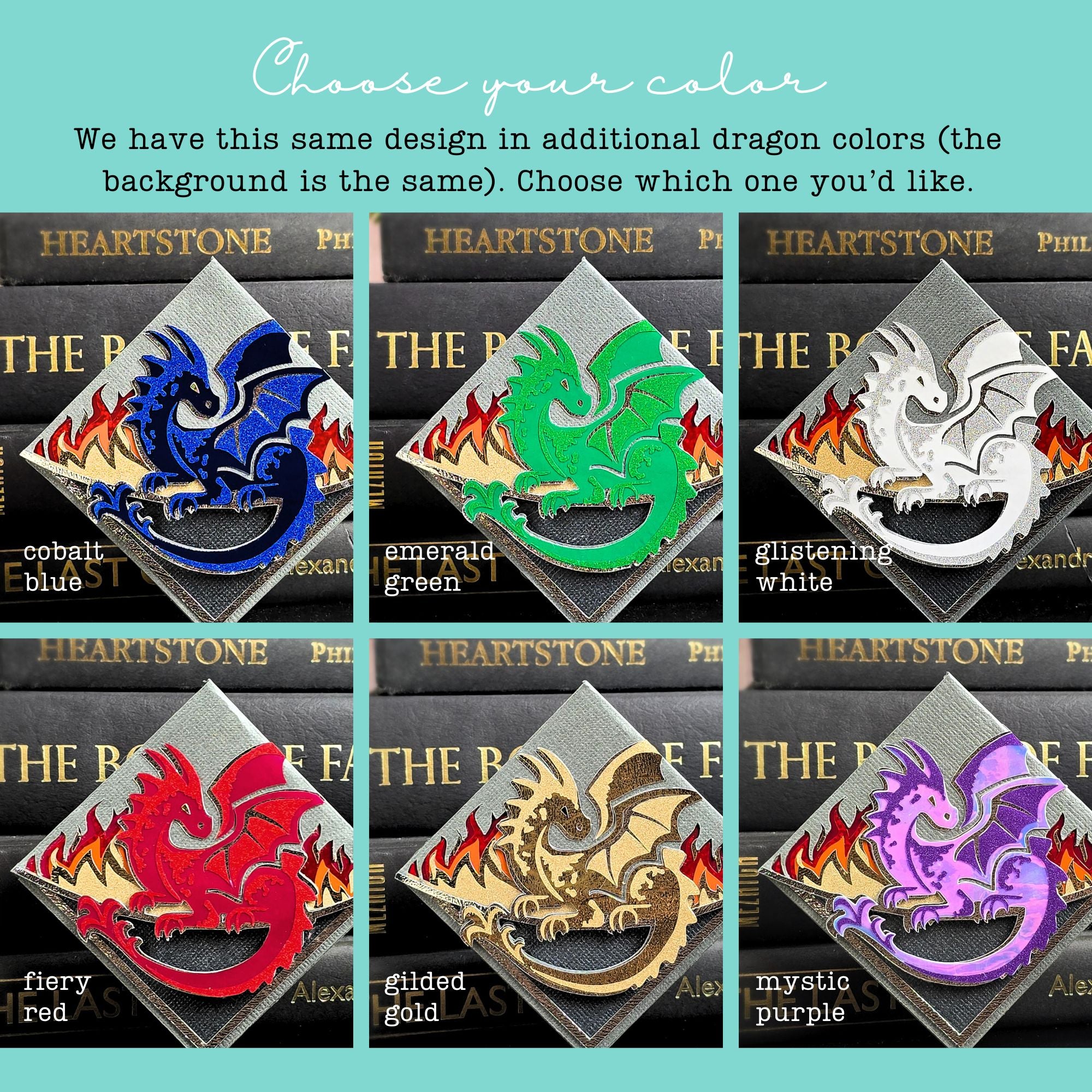 Midnight Dragon Deluxe Handmade Corner Bookmark