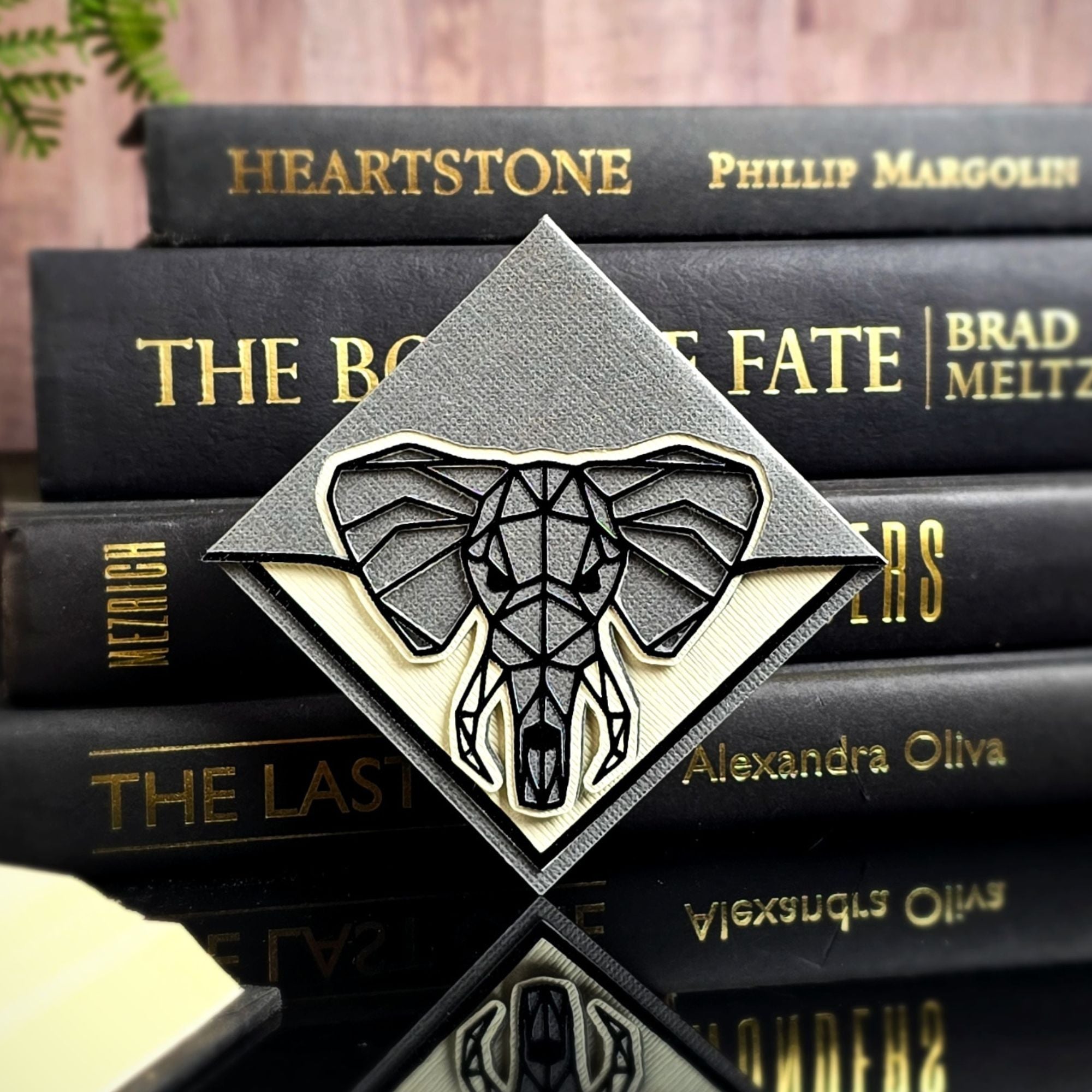 Geo Elephant Signature Corner Bookmark