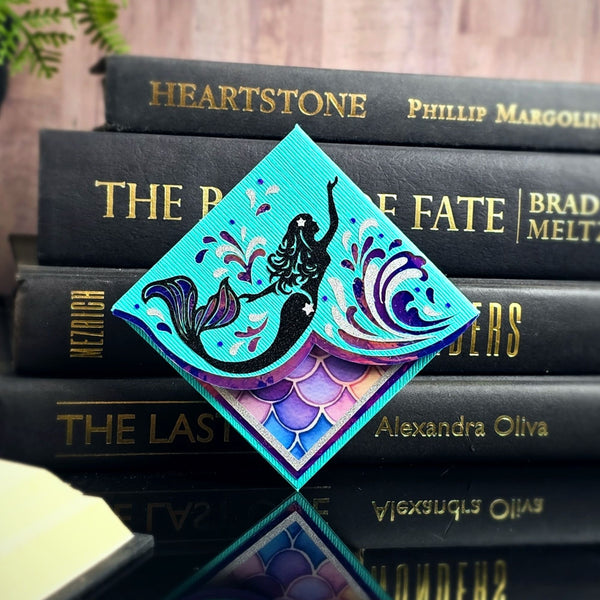 Mermaid Waves Deluxe Corner Bookmark