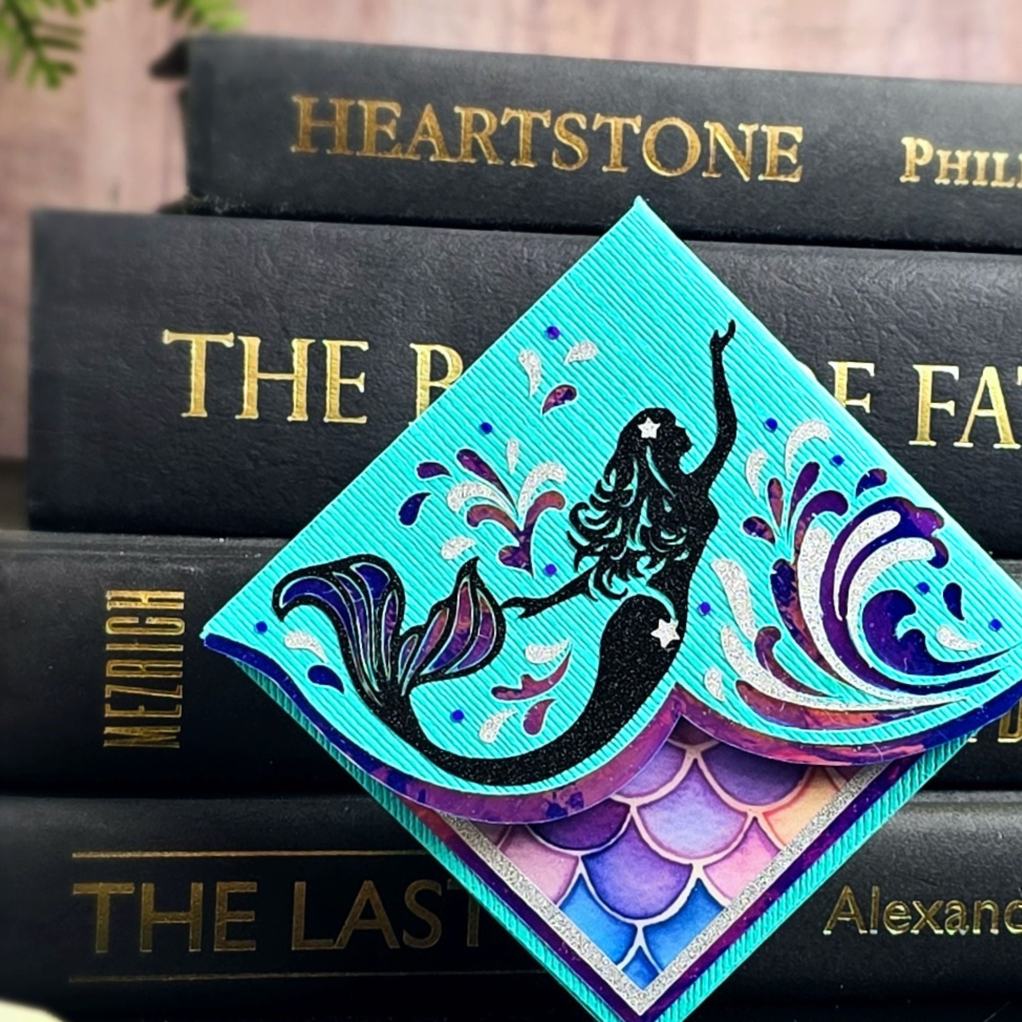 Mermaid Waves Deluxe Corner Bookmark