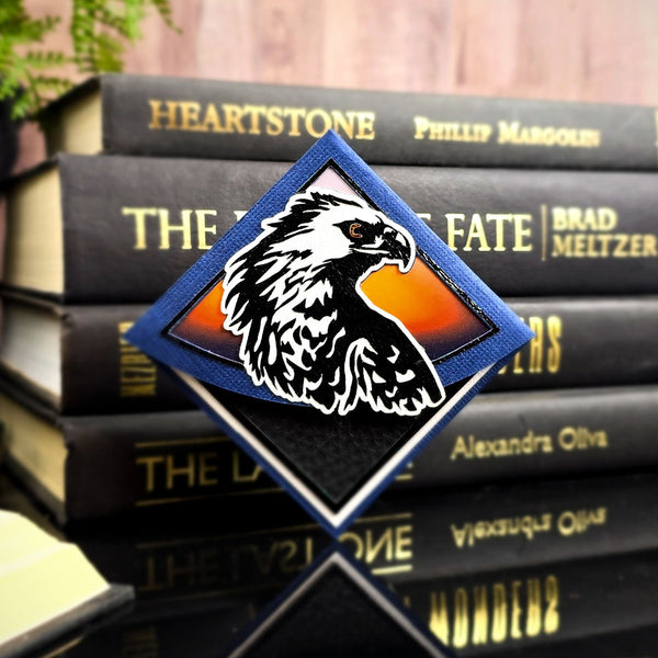 Patriotic Eagle Signature Handmade Corner Bookmark