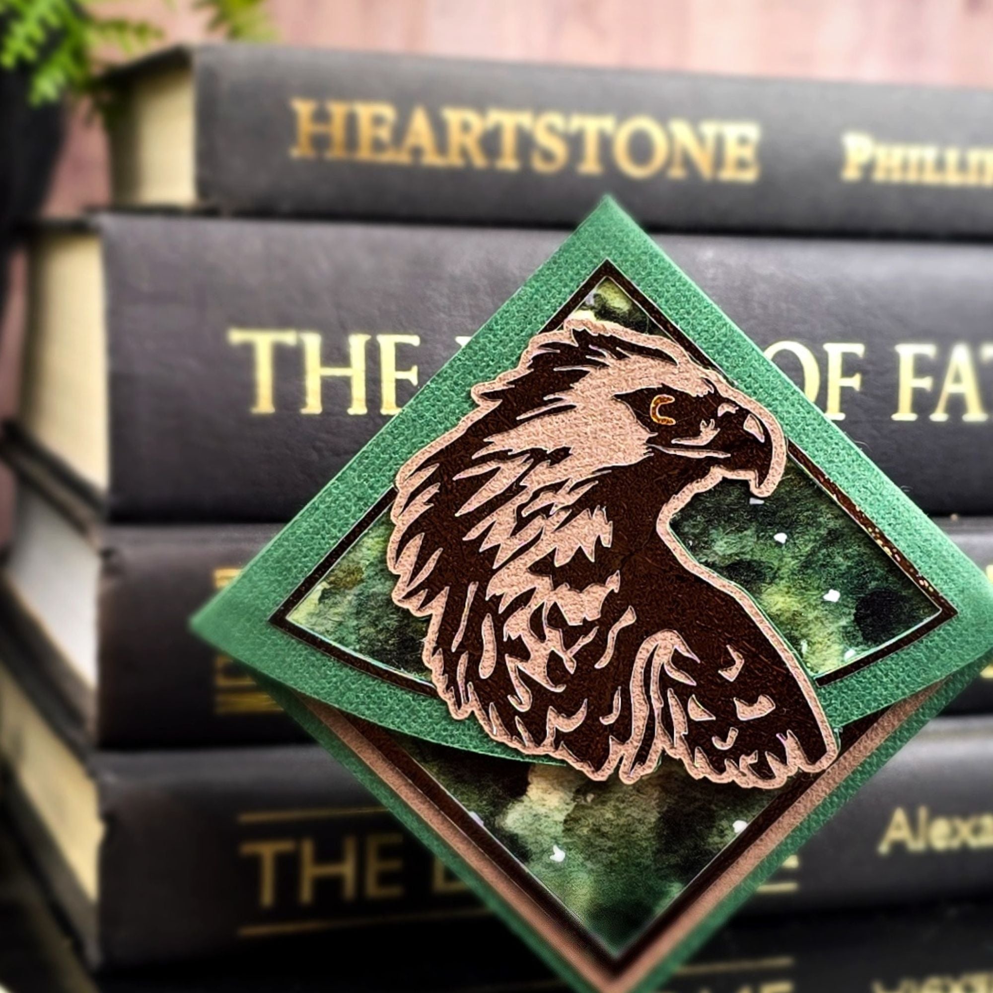 Watchful Hawk Eagle Signature Handmade Corner Bookmark