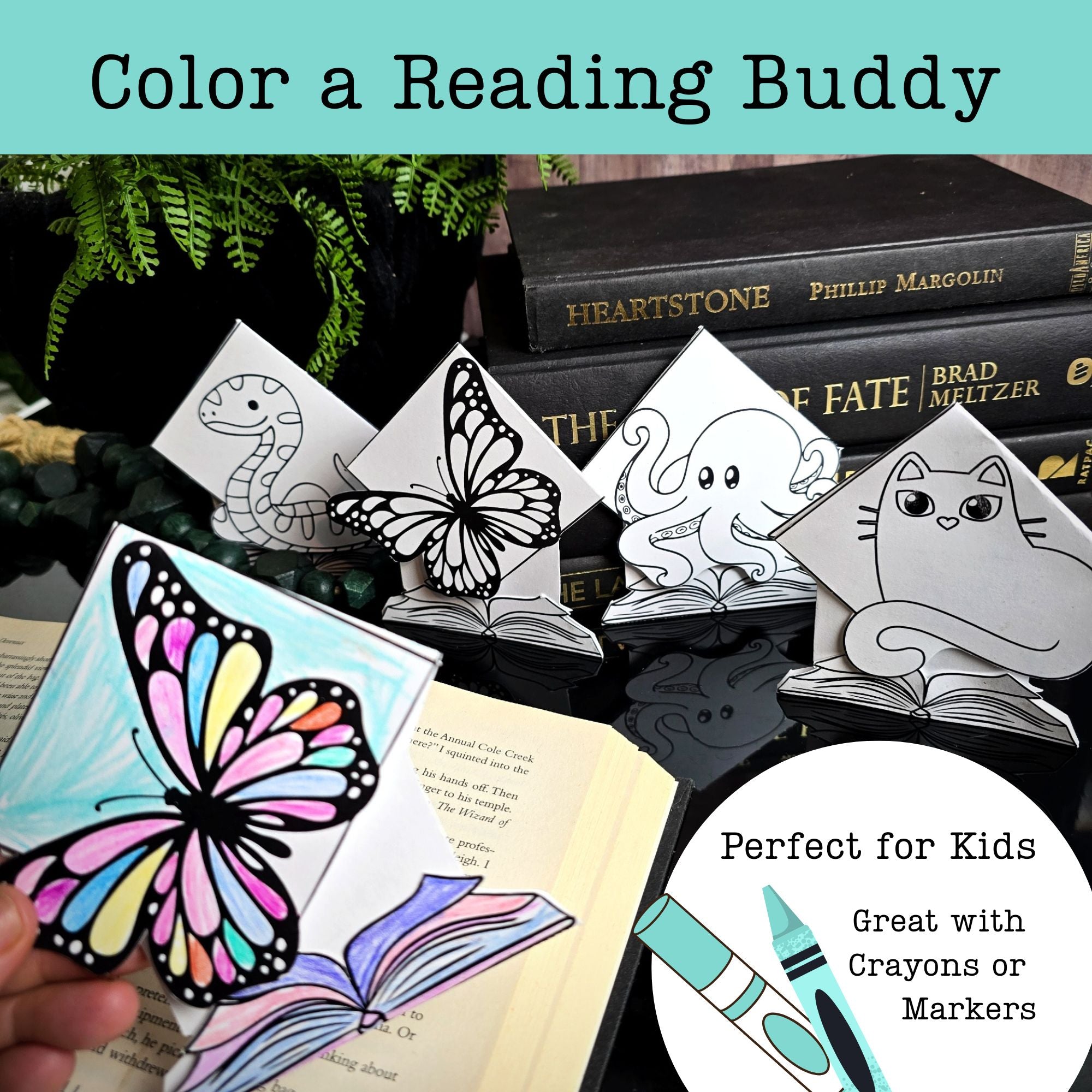 Color a Reading Buddy - Kids Bookmarks