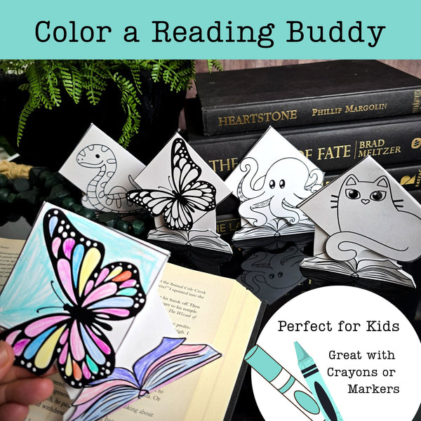 Color a Reading Buddy - Kids Bookmarks