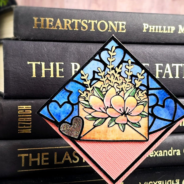 Stained Glass Love Letter Deluxe Handmade Corner Bookmark