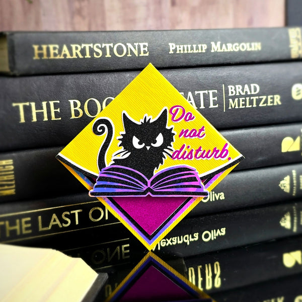 Do Not Disturb Kitty Deluxe Handmade Corner Bookmark